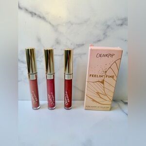 NEW IN BOX ColourPop “Feelin’ Fine” Ultra Glossy Lip Collection (Set of 3)